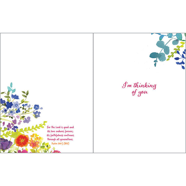 {with scripture} Thinking of You card - Colorful Flowers, Gina B Designs