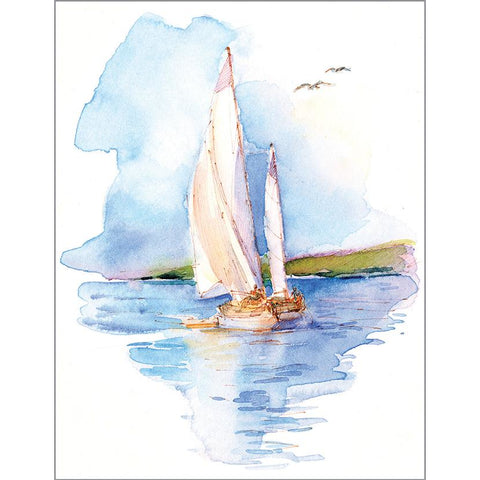 Blank Note Card  - Summer Sailboat