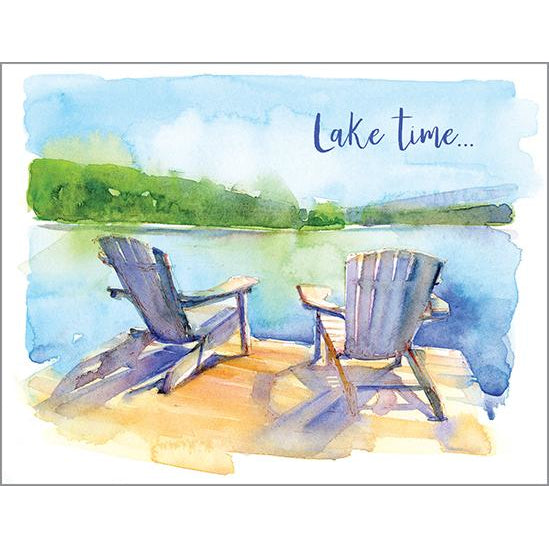 Blank Note Card - Chairs on Dock
