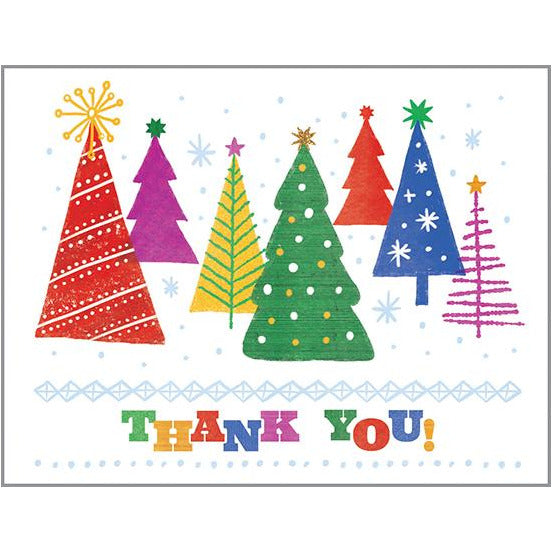 Thank You Blank Note Card  - Colorful Trees, Gina B Designs