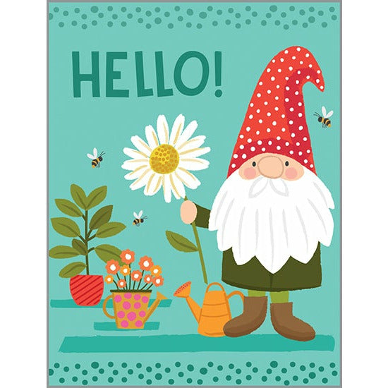 Blank Note Card  - Gnome, Gina B Designs