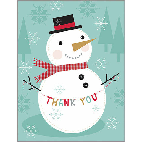 Blank Thank You Note Card  - Top Hat Snowman Rich text editor, Gina B Designs