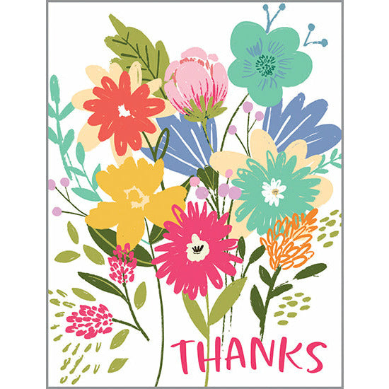 Blank Thank You Note Card  - Always Flowers, Gina B Designs