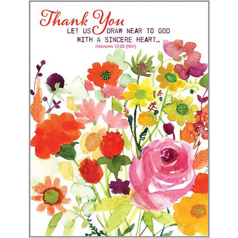 {with scripture} Blank Thank You Card  - Happy Flowers, Gina B Designs