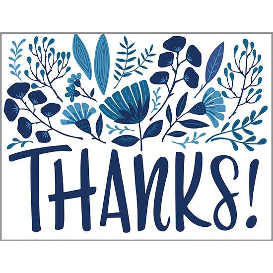 Blank Thank You Note Card - Thanks Flowers