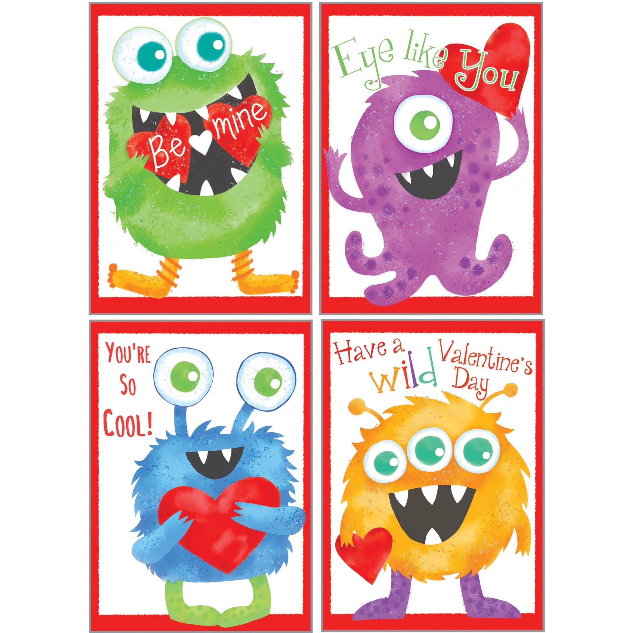 cute valentines monsters Kids Valentine Pack