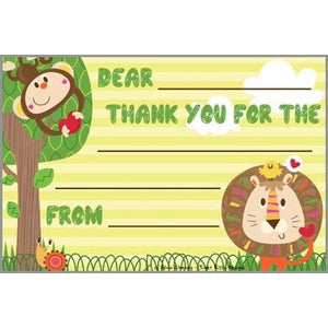 Kids Thank You Postcards - Jungle Animals, Gina B Designs
