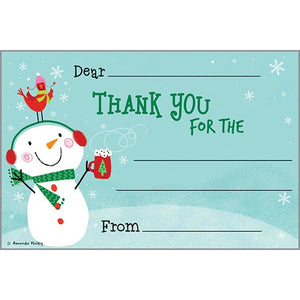 Holiday Kids Thank You Postcards - Snowman Lights, Gina B Designs