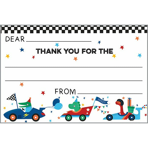 Kids Thank You Postcards - Race Cars, Gina B Designs
