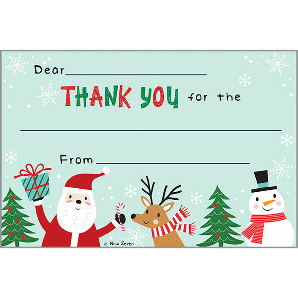 Holiday Kids Thank You Postcards - Holiday Friends, Gina B Designs