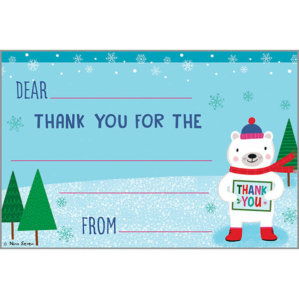 Holiday Kids Thank You Postcards - Polar Friends, Gina B Designs