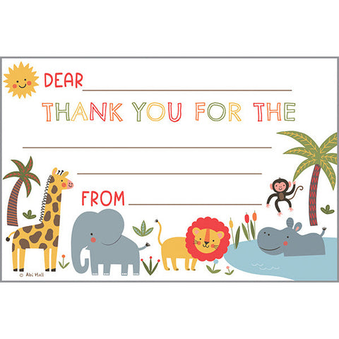 Kids Thank You Postcards - Zoo Life, Gina B Designs