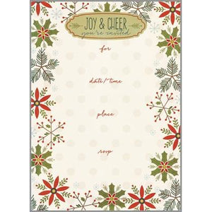 Fill-In Invitation - Snowflakes/Holly/Pine, Gina B Designs