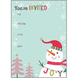 Fill-In Invitation - Snowman/Red Hat, Gina B Designs