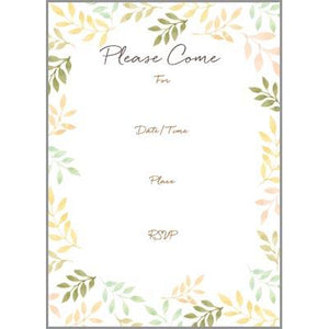 Fill-In Invitation - Yellow and Green Leaves