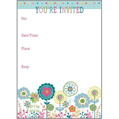 Fill-In Invitation - Happy Flowers