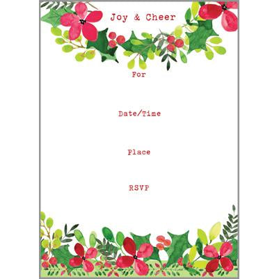 Fill-In Invitation - Christmas Flowers, Gina B Designs