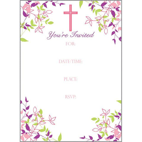 Fill-In Invitation - Pink Cross