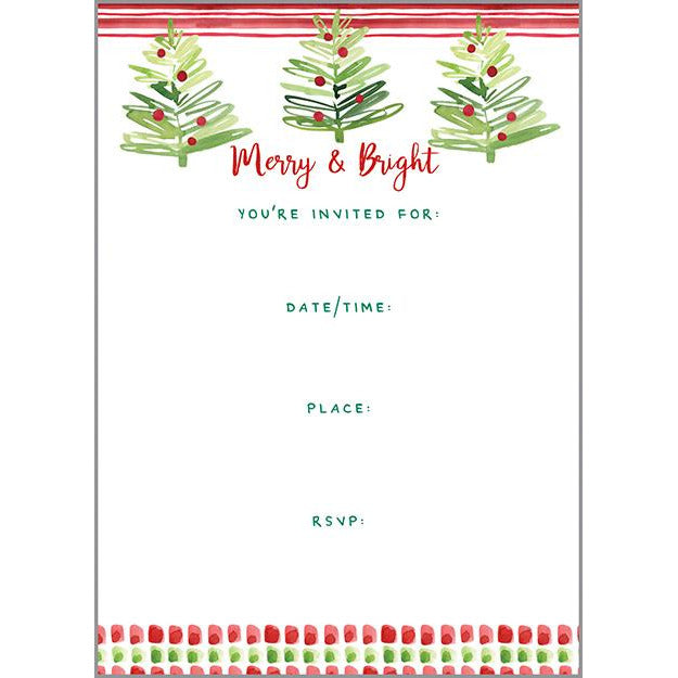 Holiday Fill-In Invitation - Happy Merry Trees