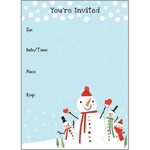 Holiday Fill-In Invitation - Christmas Snowmen