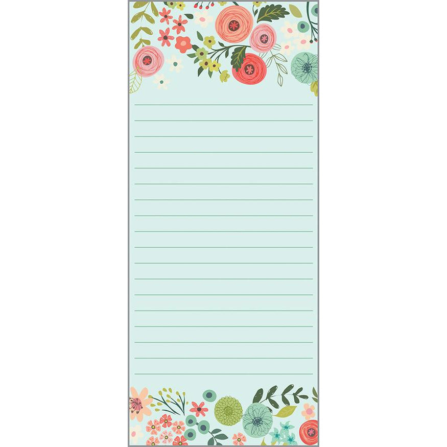 List Pad- Teal/Coral Flowers, Gina B Designs