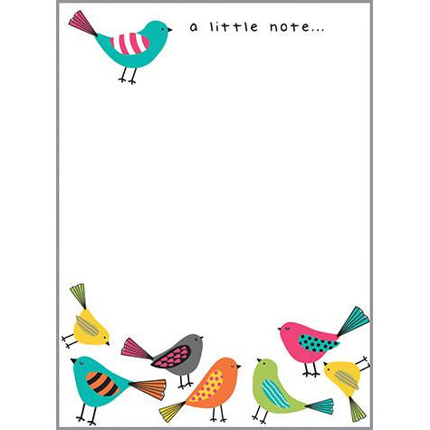 Memo Pad- Bright Birds, Gina B Designs