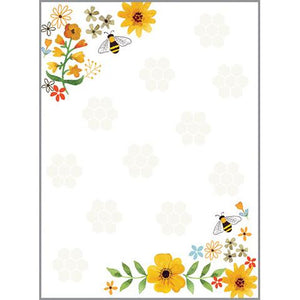 Memo Pad-  Bees Flowers and Honeycombs