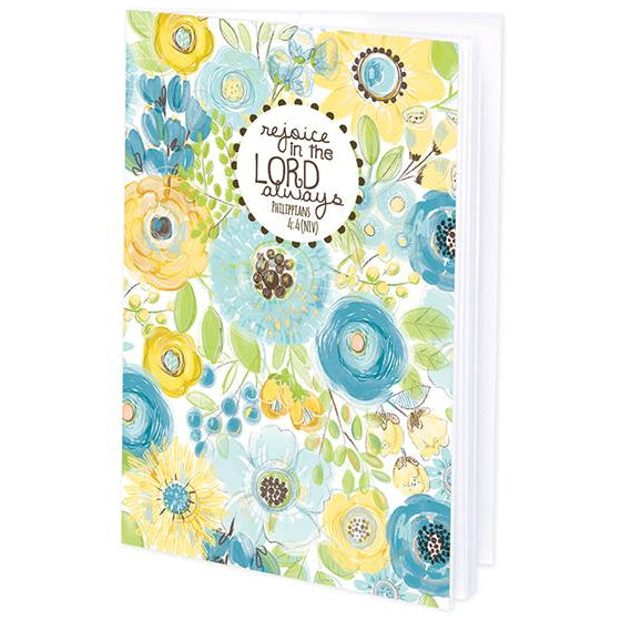 {with scripture} Mini Journal - Yellow Blue Flowers
