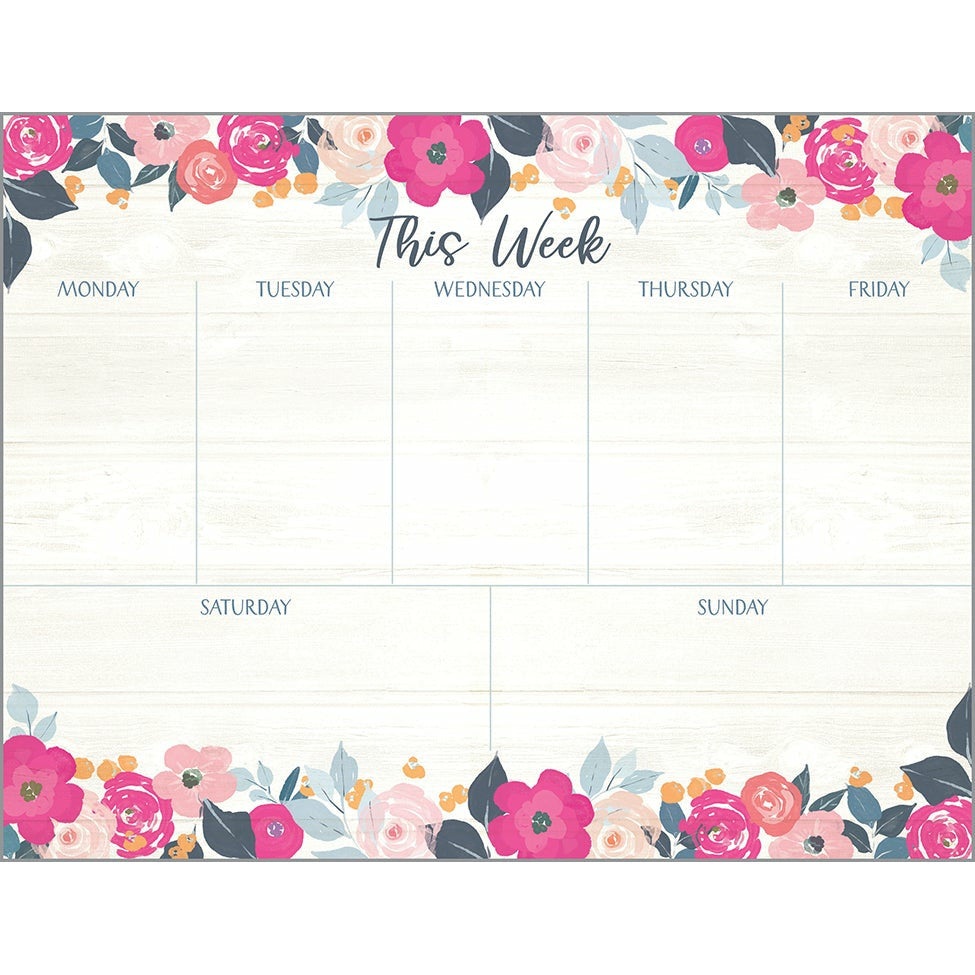 Weekly Planner Pad - Magenta Roses, Gina B Designs