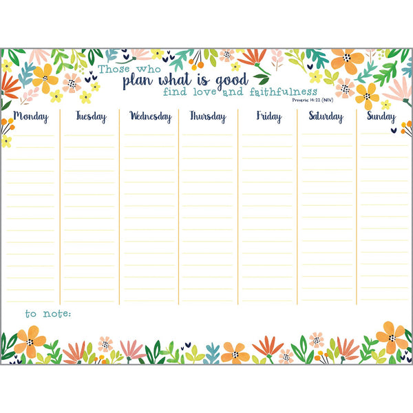 {with scripture} Weekly Planner Pad - Rejoice Flowers