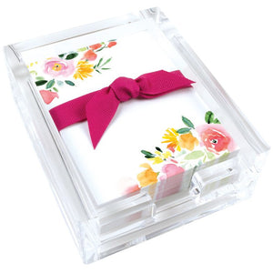 Desk Note Set - Red & Yellow Roses, Gina B Designs