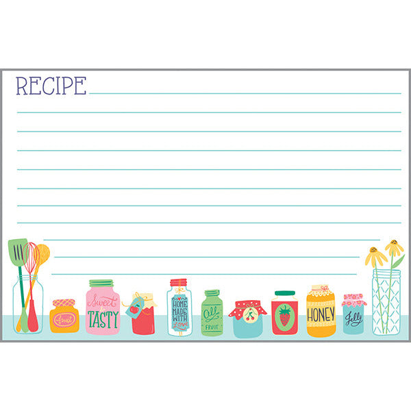 Recipe Cards - Row of Jars, Gina B Designs