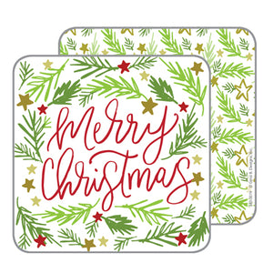 Holiday Coasters- Merry Branches and Stars, Gina B Designs