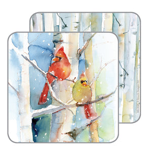 Holiday Coasters- Cardinal Pair, Gina B Designs