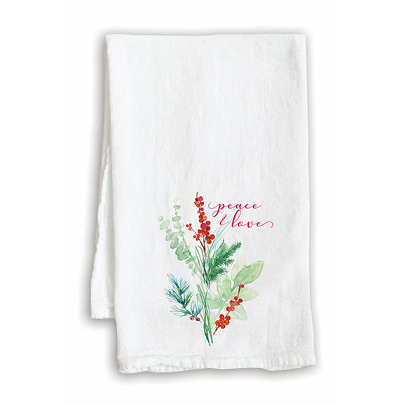 Holiday Tea Towel - Christmas Sprigs