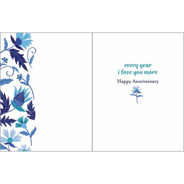 Anniversary card - Indigo Vines, Gina B Designs