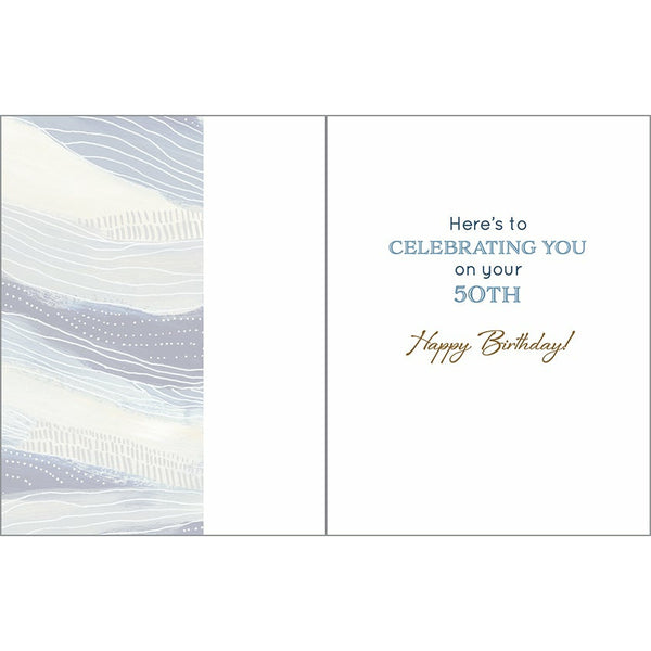 Birthday card - 50th Birthday Waves, Gina B Designs