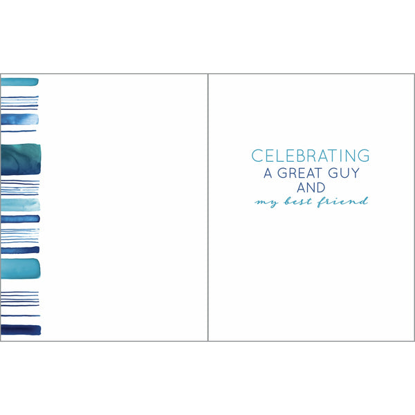 Birthday card - Husband Blue Stripes, Gina B Designs