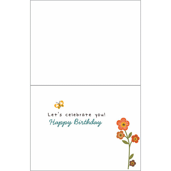 Birthday card - Fold Flower Stems, Gina B Designs