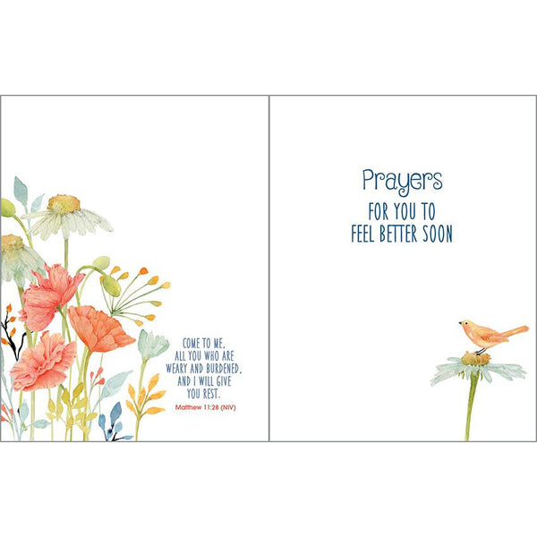 {with scripture} Get Well Card - Bird on Daisy