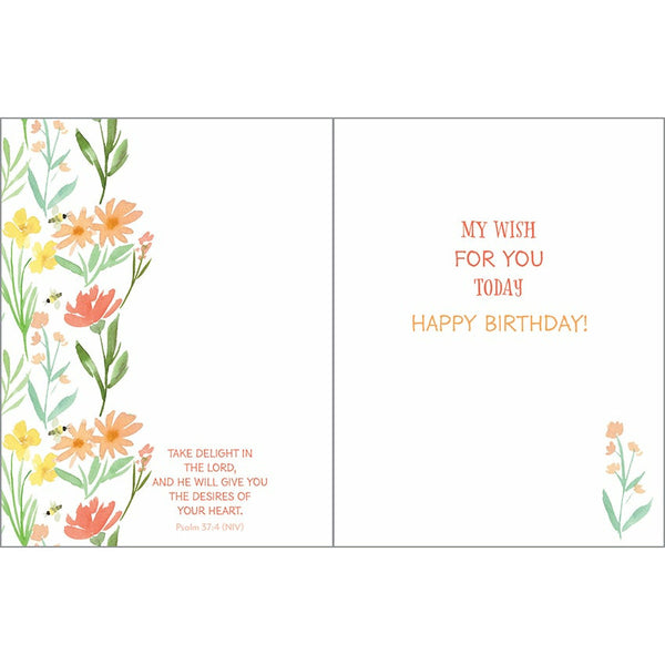 {with scripture} Birthday Card - Sweet Stems & Bees, Gina B Designs