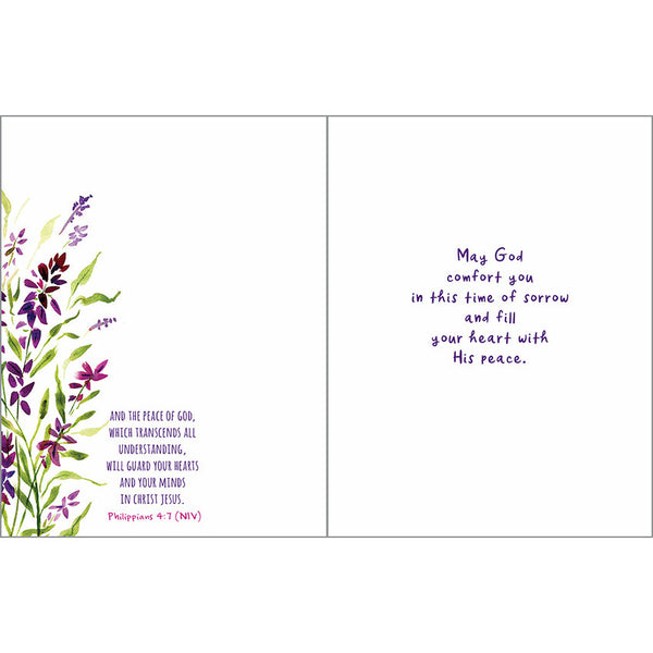 {with scripture} Sympathy Card - Little Purple Flowers, Gina B Designs