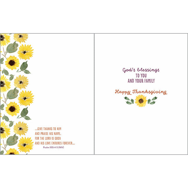 {with scripture} Thanksgiving card - Sunflower Wreath, Gina B Designs