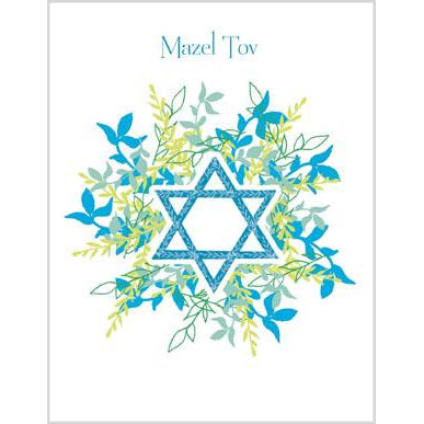 Religious Card - Blue Mazel Tov, Gina B Designs